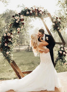 Hexigon Wooden Arch - with flowers or fabric